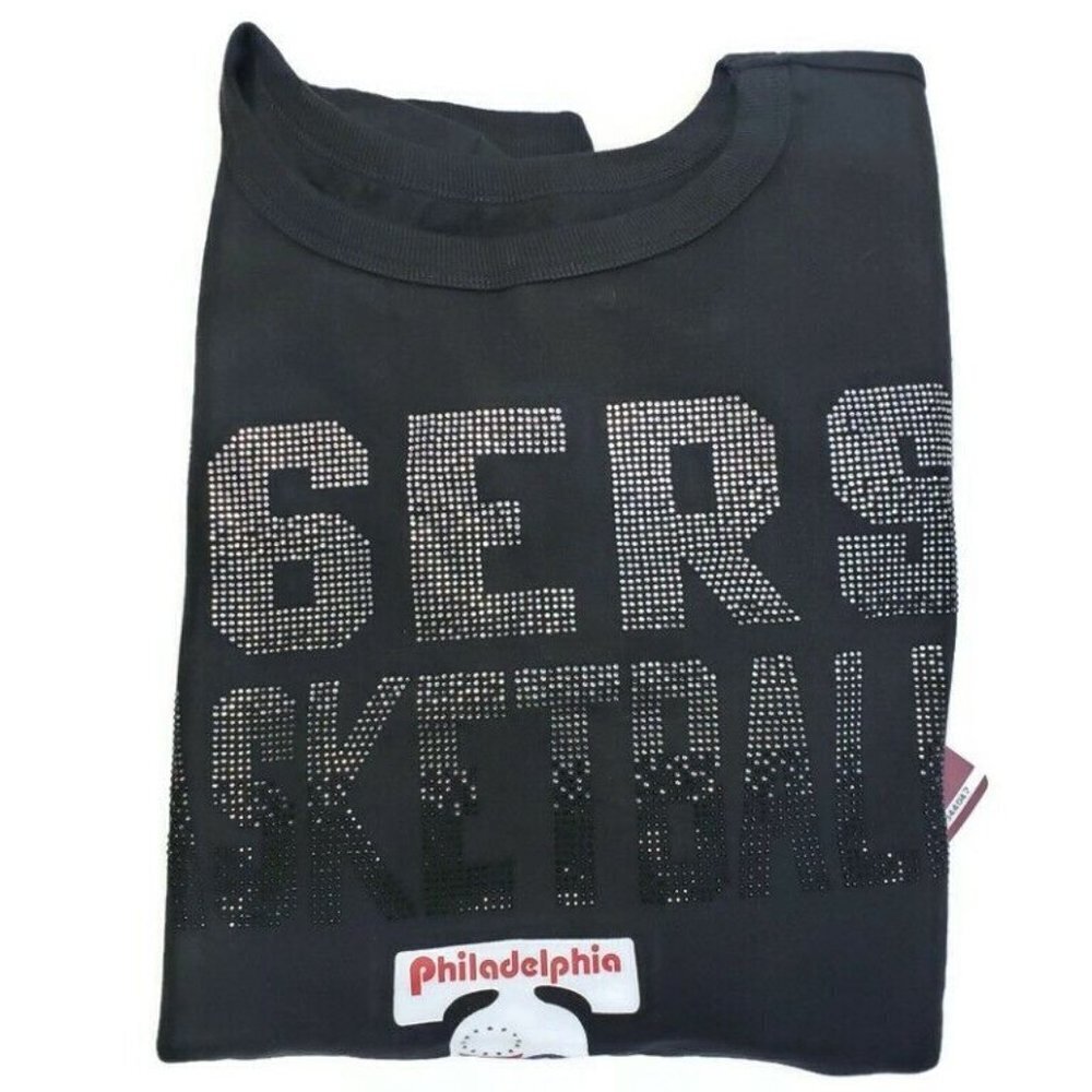 NBA Philadelphia 76ers Womens Size M Showtime Pull Over Sweater GIII 4 Her Black - Picture 5 of 5